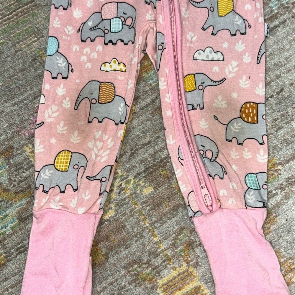 Little sleepies pink elephant zippy sz 3/6 - Picture 2 of 5